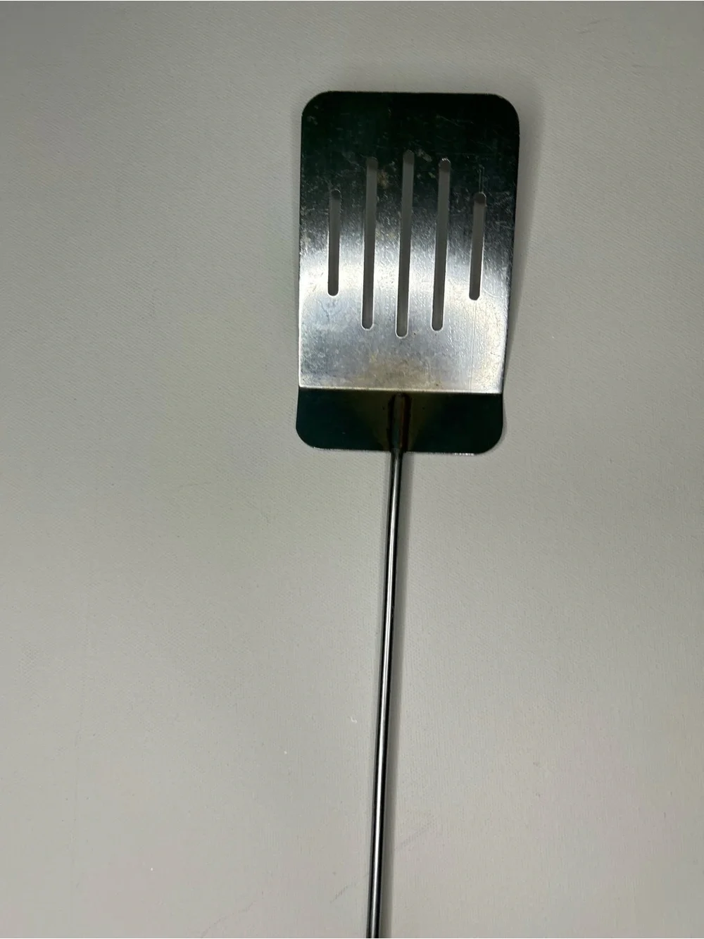 Vintage 80s Long Wood Handle Stainless Steel Slotted BBQ Spatula - Picture 2 of 7